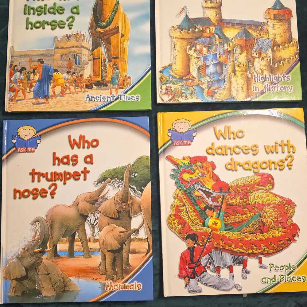 Lot of 4 Southwestern Advantage 'Ask Me' Educational Hardcover Books